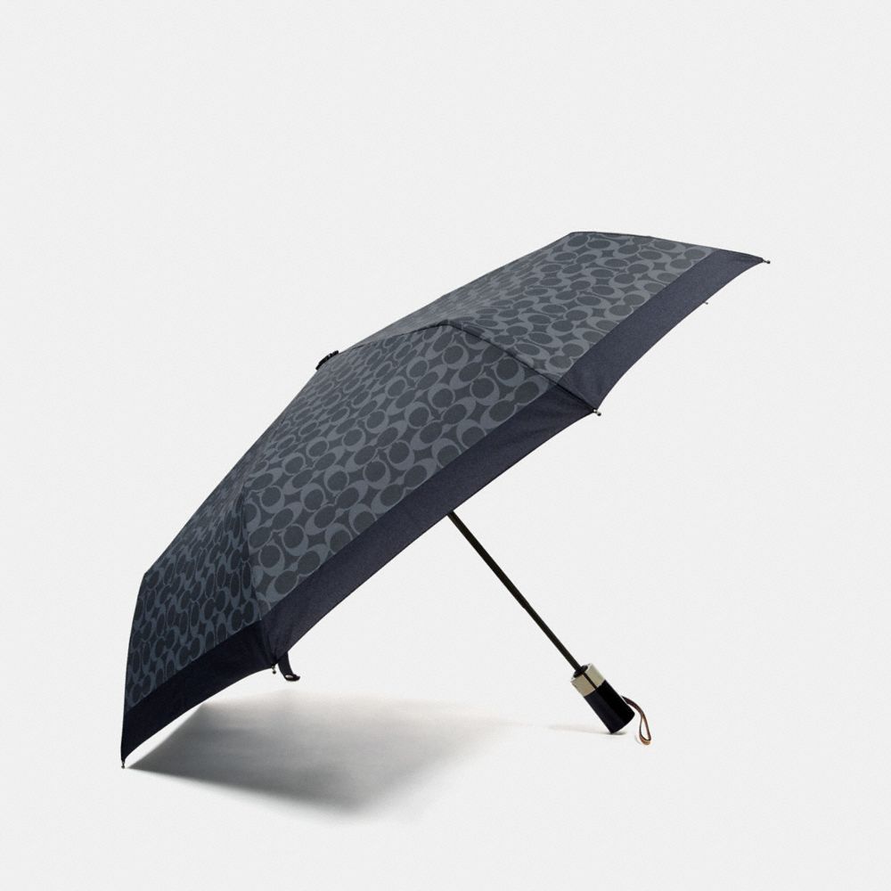 SIGNATURE UMBRELLA - DARK DENIM/SILVER - COACH F63364