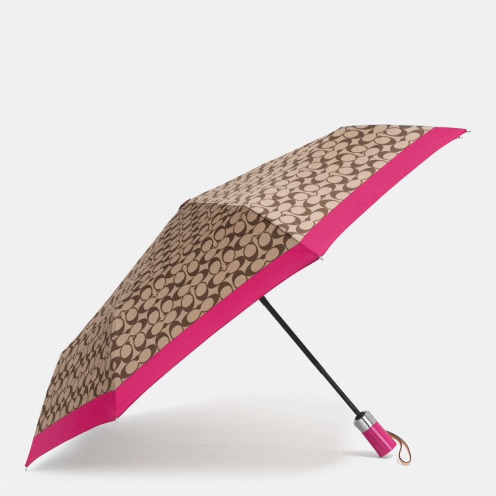 UMBRELLA IN SIGNATURE - SILVER/KHAKI STRAWBERRY - COACH F63364