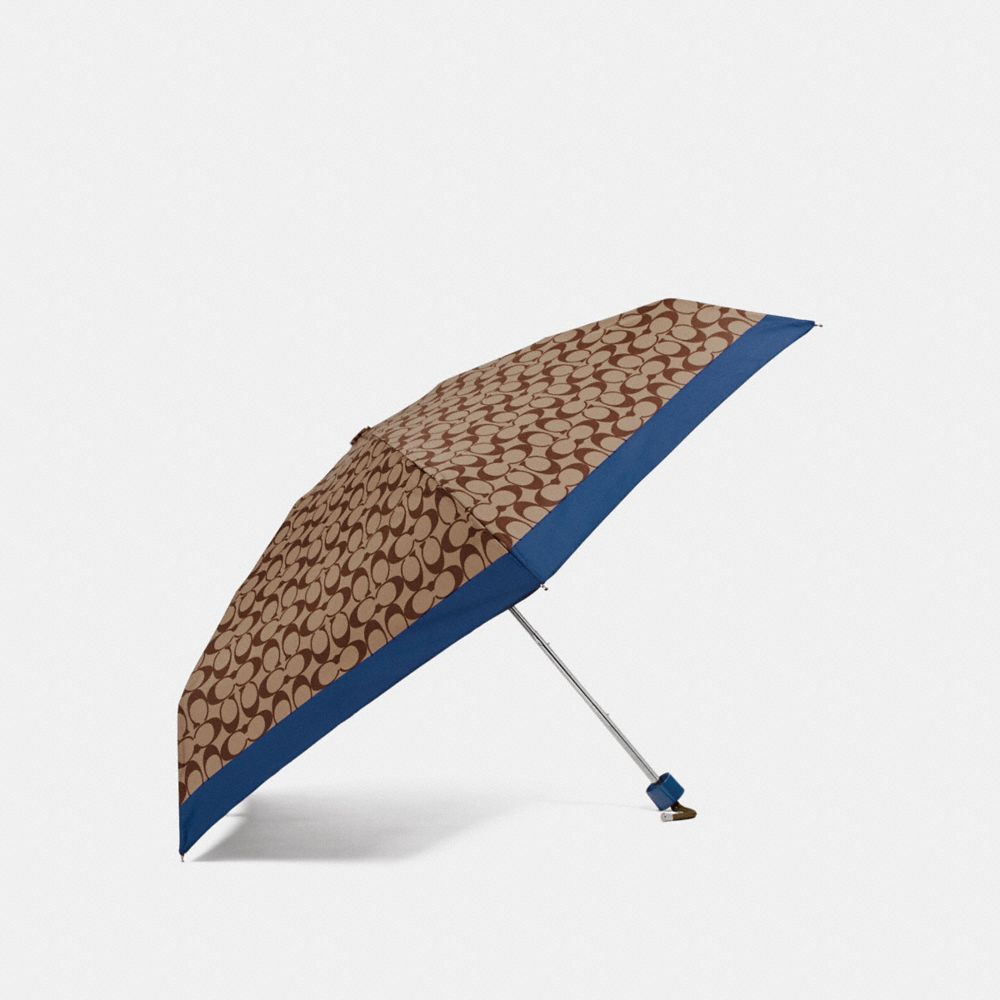 COACH F63365 Signature Mini Umbrella ATLANTIC/SILVER