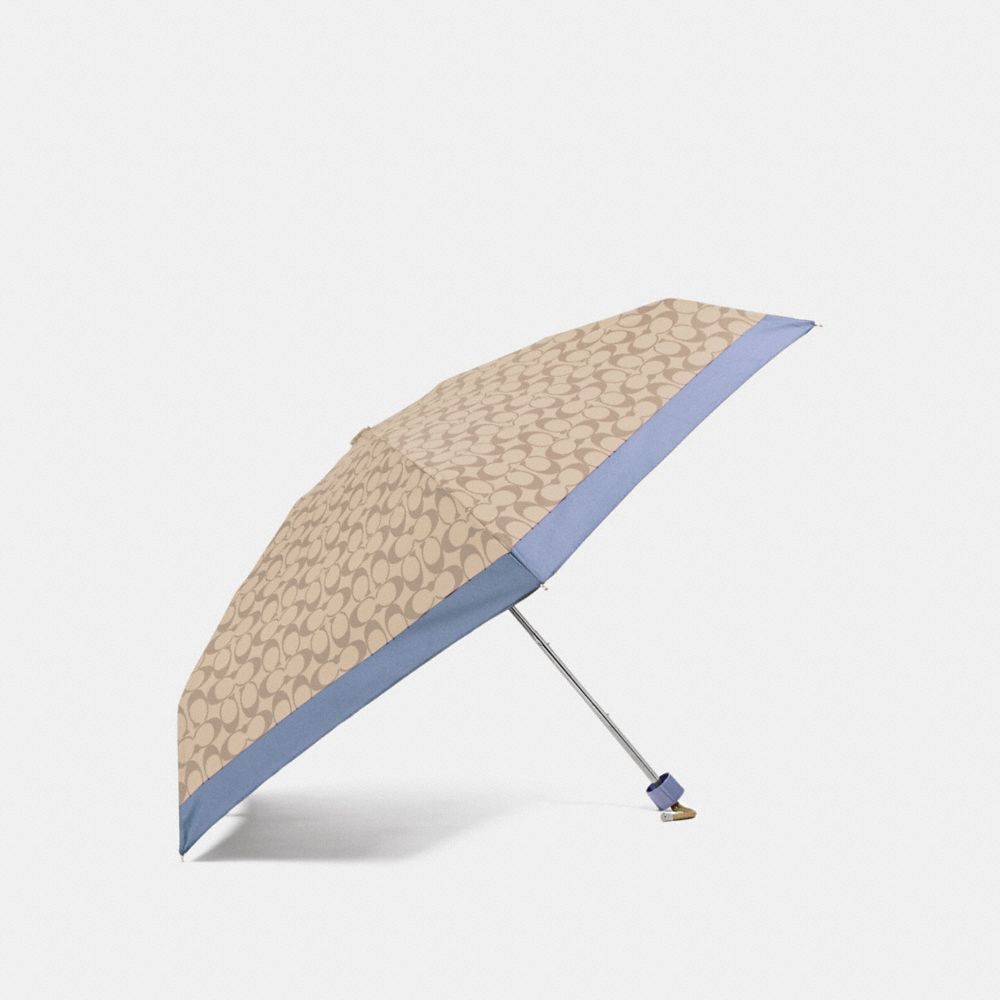 COACH F63365 Signature Mini Umbrella CORNFLOWER/SILVER