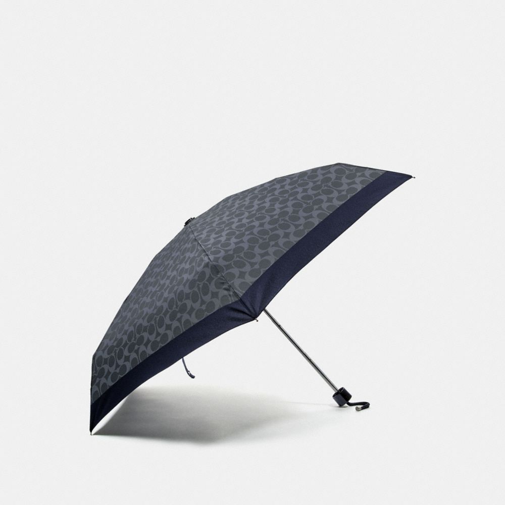 COACH F63365 Signature Mini Umbrella DARK DENIM/SILVER