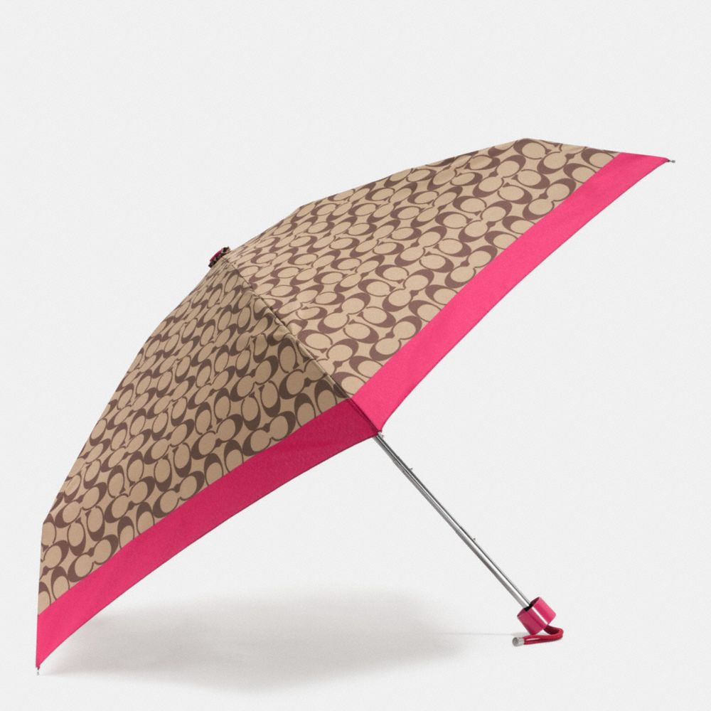 MINI UMBRELLA IN SIGNATURE - SILVER/KHAKI - COACH F63365