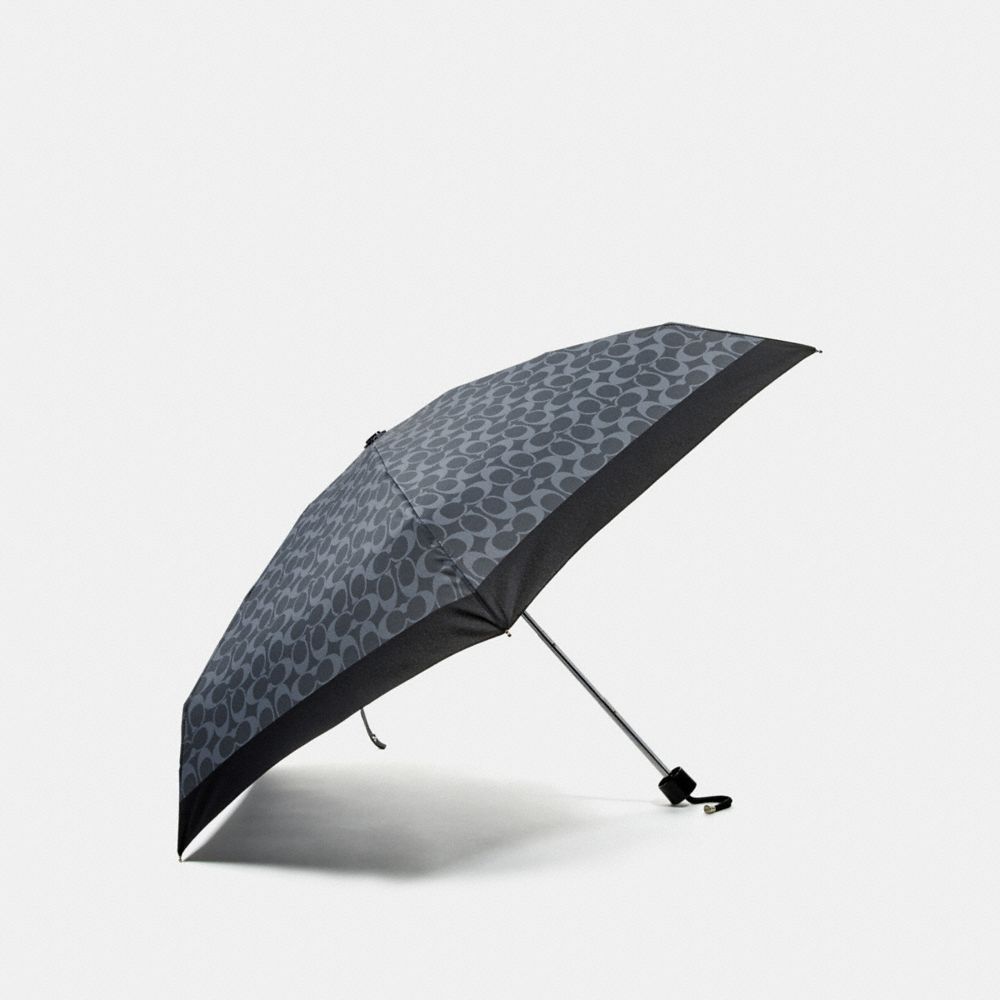 COACH F63365 Signature Mini Umbrella SILVER/DENIM