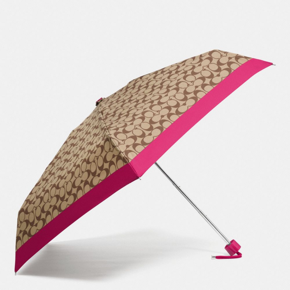 MINI UMBRELLA IN SIGNATURE - f63365 - SILVER/KHAKI STRAWBERRY