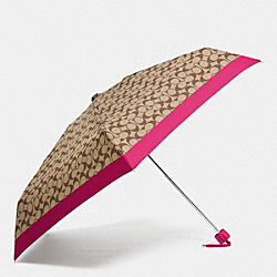 COACH F63365 Mini Umbrella In Signature SILVER/KHAKI STRAWBERRY