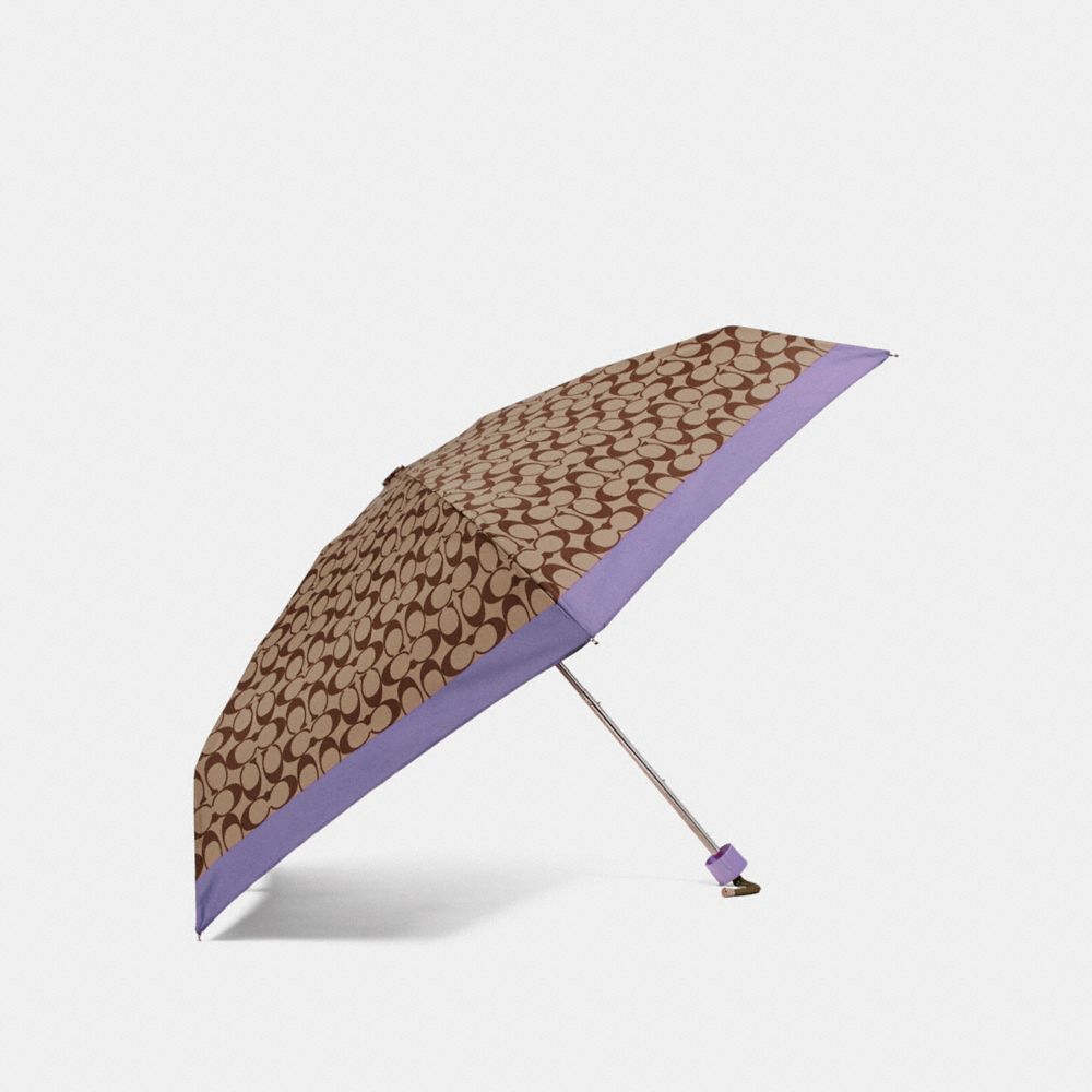 COACH SIGNATURE MINI UMBRELLA - LIGHT PURPLE/SILVER - F63365