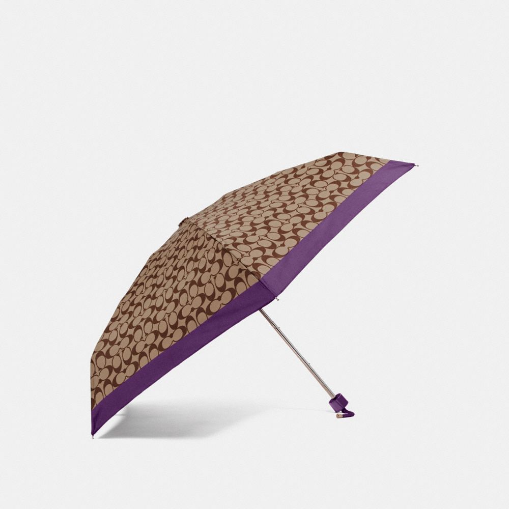 COACH F63365 SIGNATURE MINI UMBRELLA VIOLET/SILVER