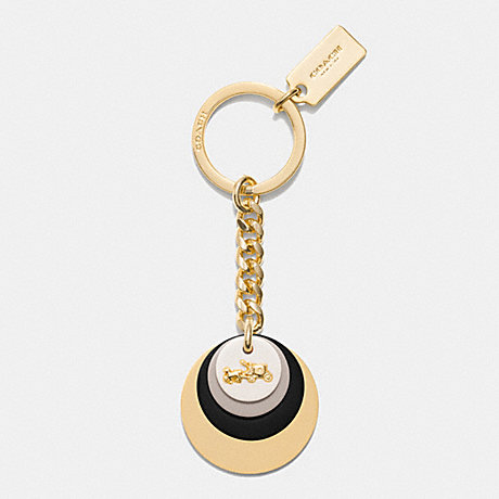 COACH F63479 RESIN STACKED DISC KEY RING GOLD/CHALK