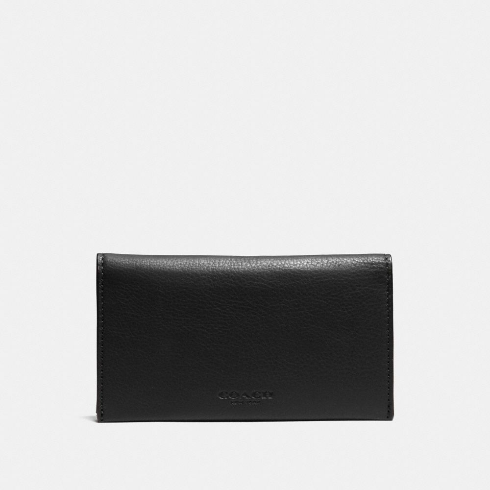 COACH F63646 UNIVERSAL PHONE CASE IN SPORT CALF LEATHER BLACK