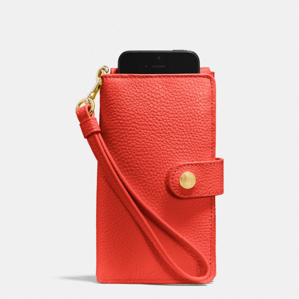 PHONE CLUTCH IN PEBBLE LEATHER - LIWM3 - COACH F63653