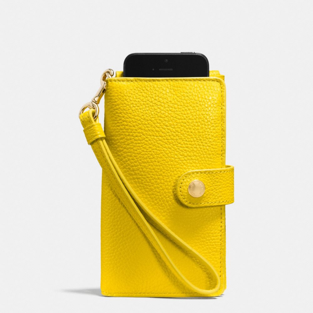 PHONE CLUTCH IN PEBBLE LEATHER - f63653 - LIYLW