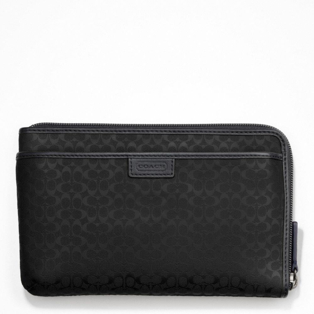 COACH f63657 HERITAGE SIGNATURE MULTI FUNCTION CASE BLACK