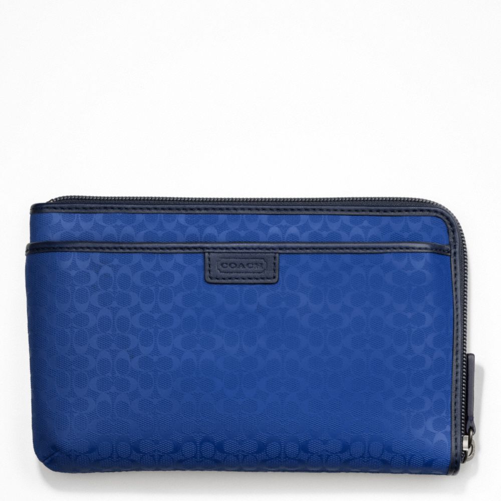 COACH F63657 HERITAGE SIGNATURE EMBOSSED PVC MULTI FUNCTION CASE BLUE