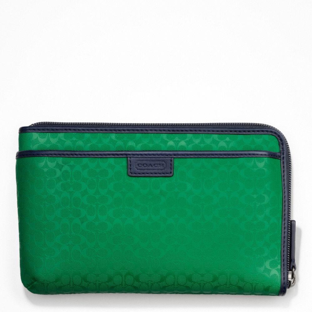 COACH F63657 HERITAGE SIGNATURE EMBOSSED PVC MULTI FUNCTION CASE GREEN