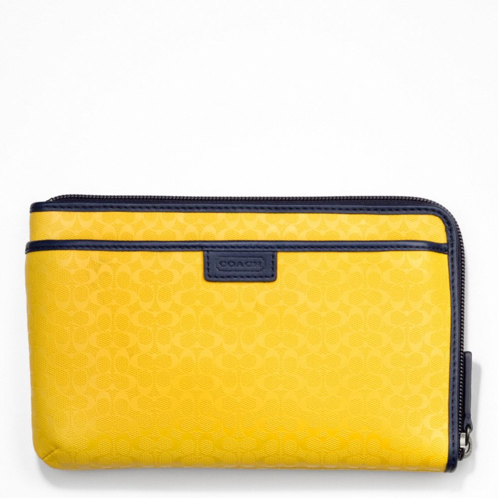 COACH F63657 HERITAGE SIGNATURE EMBOSSED PVC MULTI FUNCTION CASE YELLOW