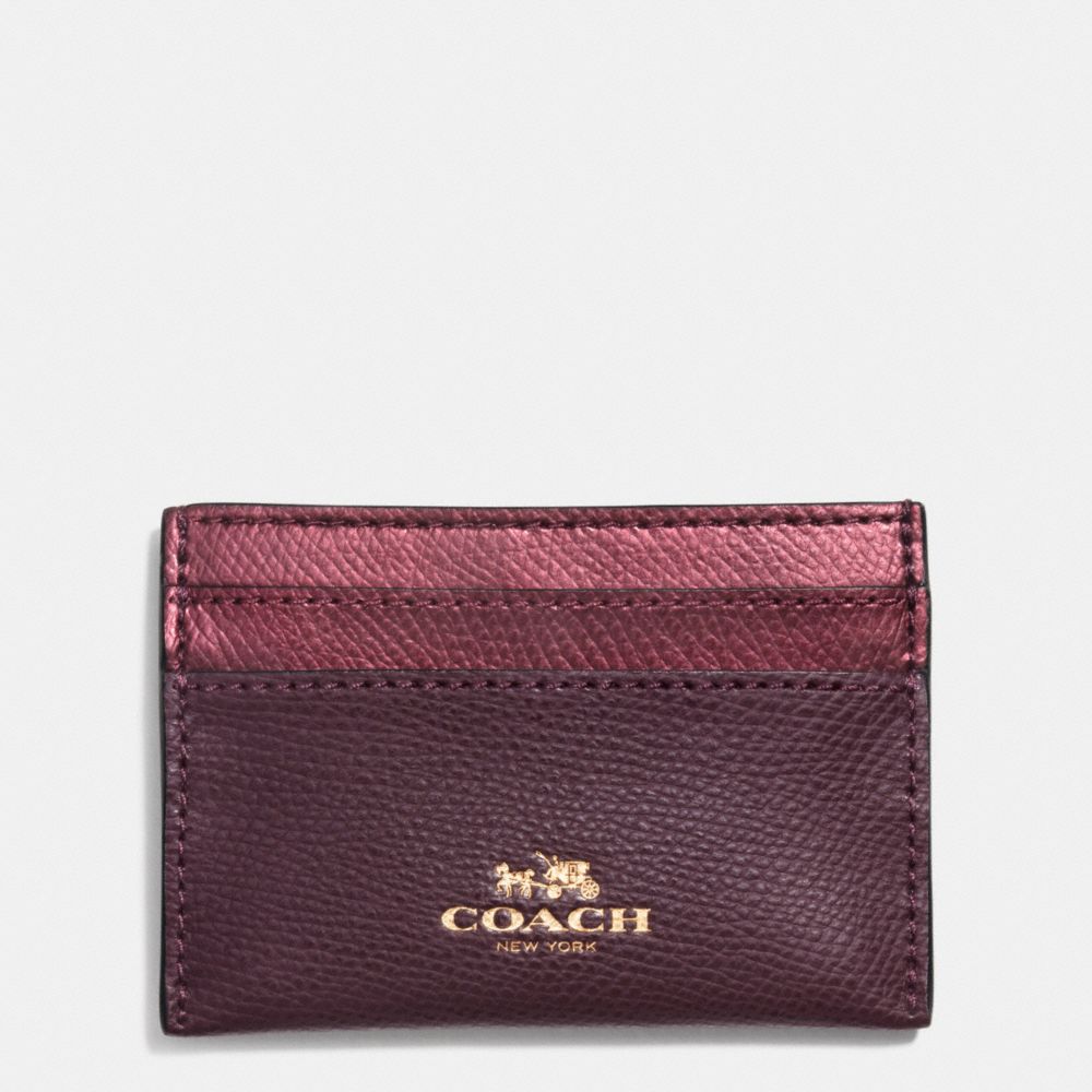 COACH f63669 CARD CASE IN BI-COLOR CROSSGRAIN LEATHER IME8I