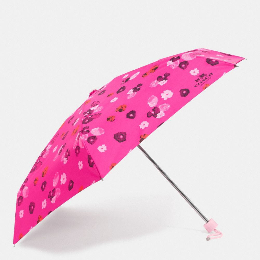 COACH F63675 Floral Print Mini Umbrella  SILVER/PINK MULTICOLOR