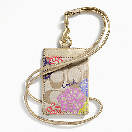 COACH F63676 DAISY APPLIQUE LANYARD ID ONE-COLOR