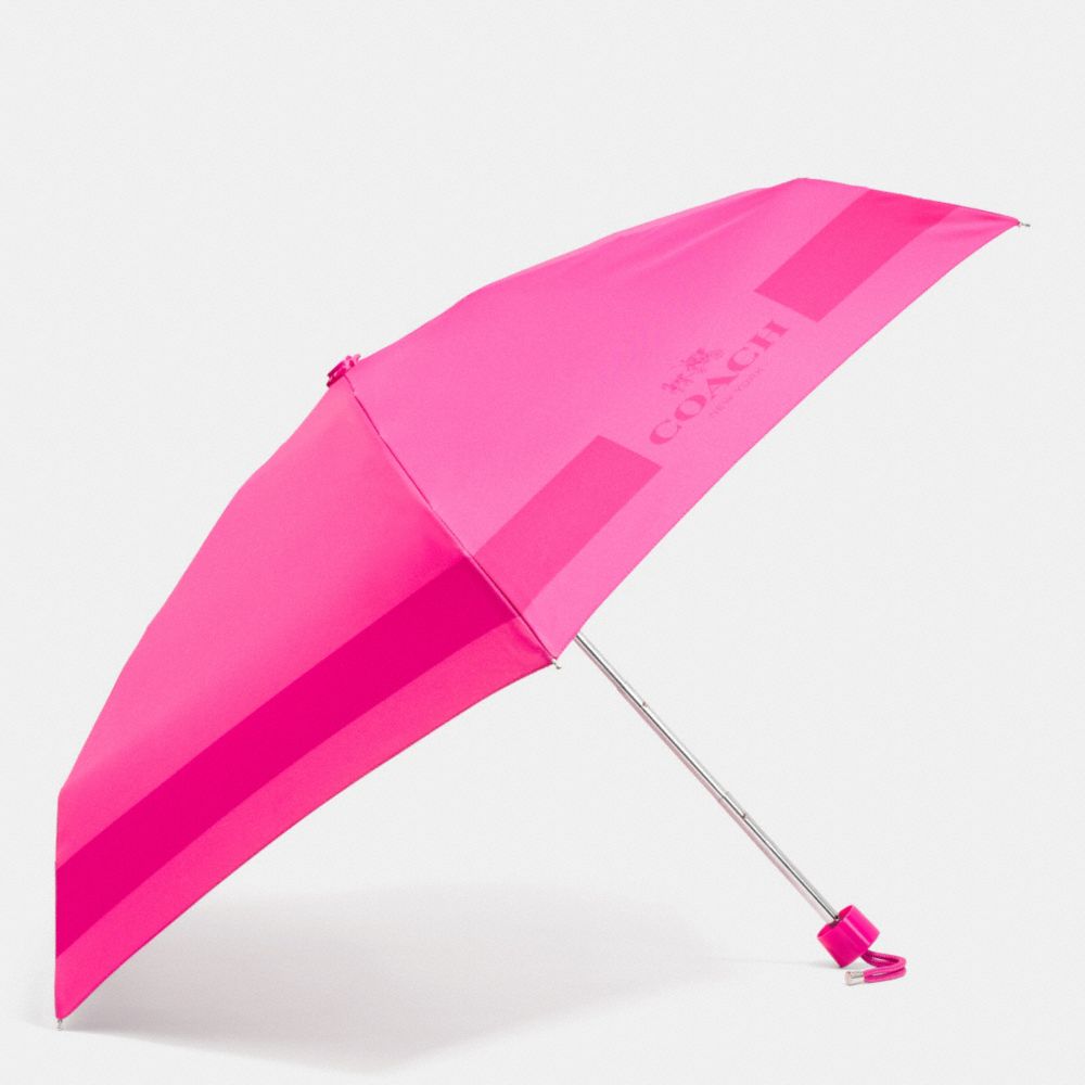 COACH F63690 Hc Lock Up Mini Umbrella  SILVER/PINK RUBY