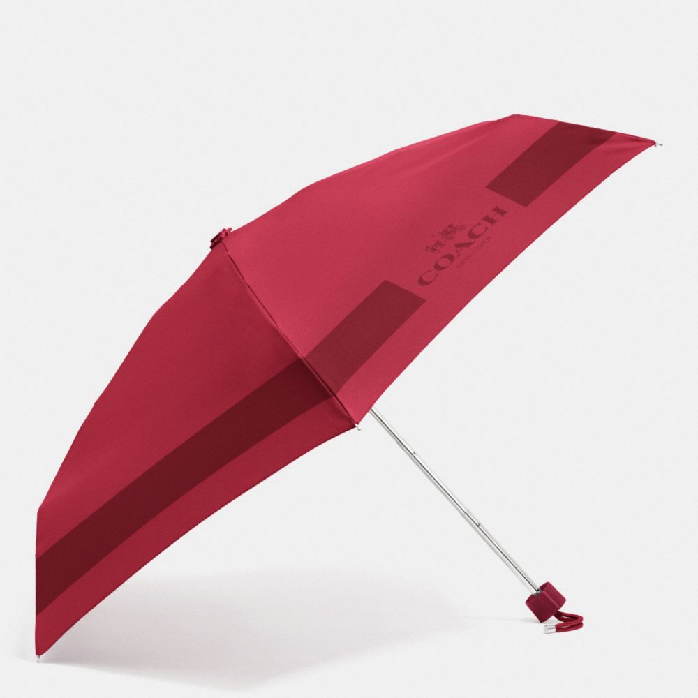 COACH F63690 Hc Lock Up Mini Umbrella SILVER/CLASSIC RED