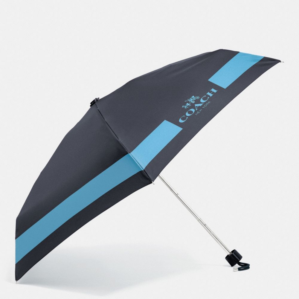COACH F63690 Hc Lock Up Mini Umbrella SILVER/MIDNIGHT/BLUEJAY