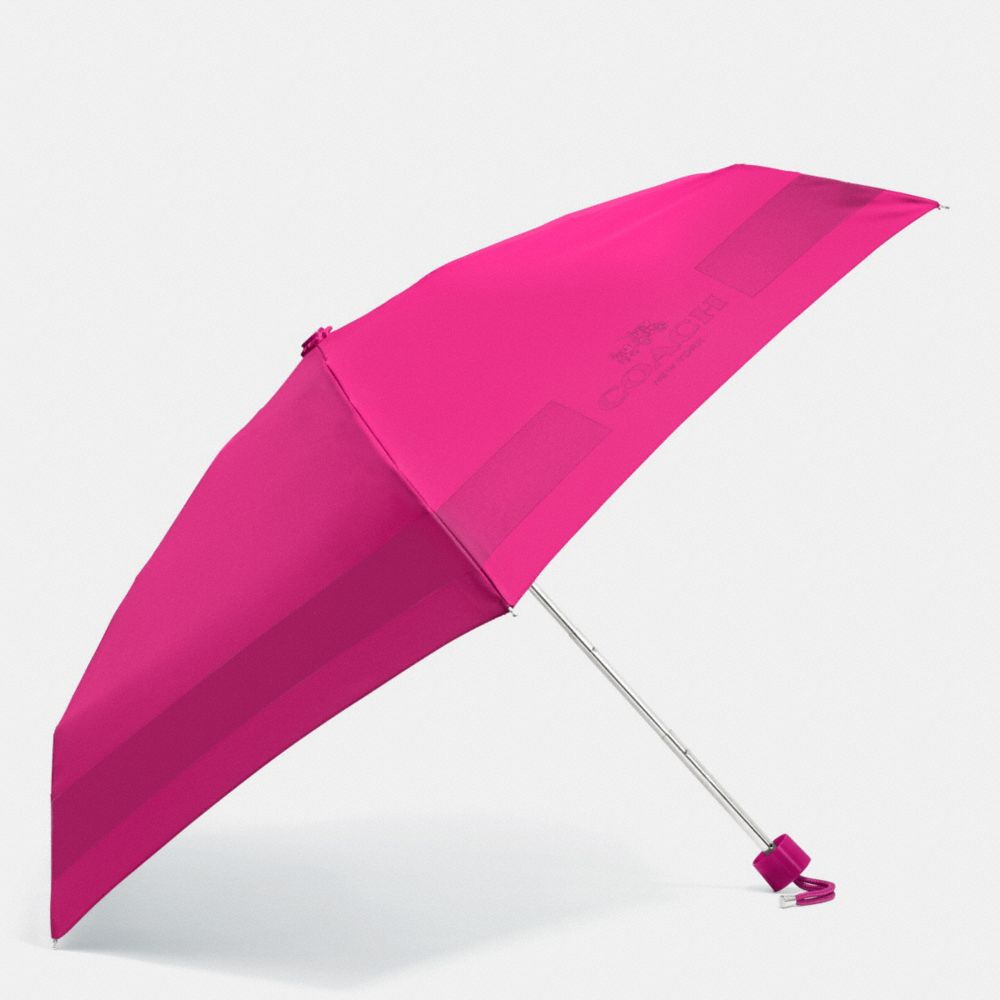 COACH F63690 Hc Lock Up Mini Umbrella SILVER/CRANBERRY