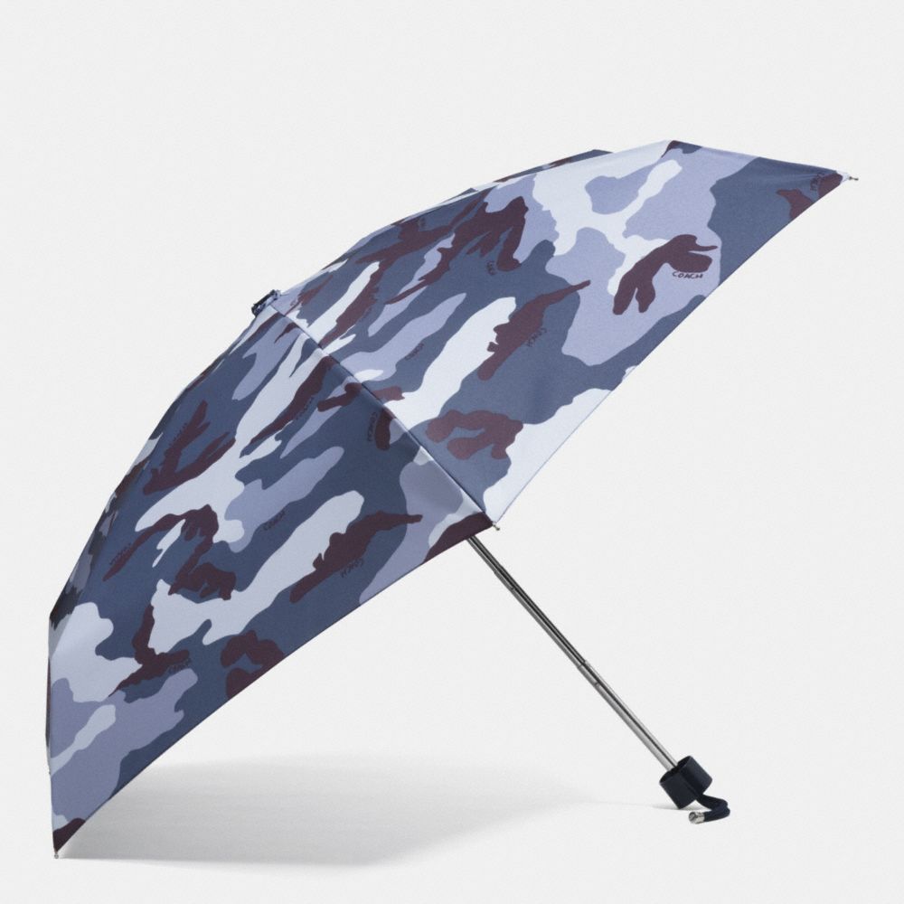 COACH F63692 Camo Print Mini Umbrella  SILVER/BLUE MULTICOLOR