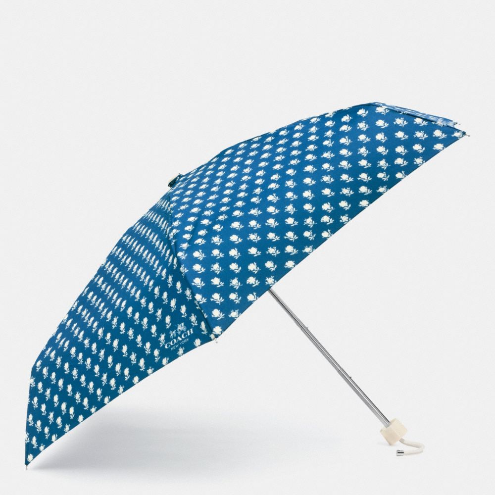 COACH MINI UMBRELLA IN BADLAND FLORAL -  SILVER/BLUE MULTICOLOR - f63699