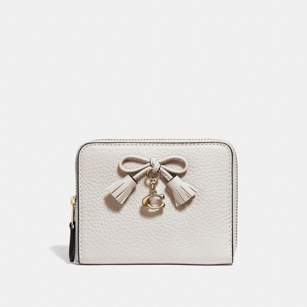 COACH F63714 Small Zip Around Wallet CHALK/LIGHT GOLD