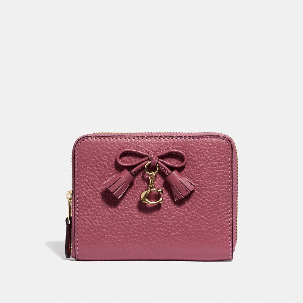 SMALL ZIP AROUND WALLET - F63714 - STRAWBERRY/LIGHT GOLD