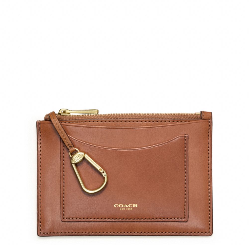 COACH CROSBY LEATHER ZIP KEYCASE - DOE - F63718