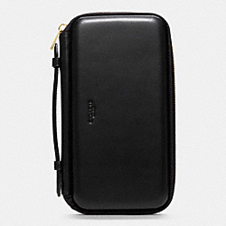 COACH F63722 Crosby Dress Leather Molded Travel Wallet  BLACK/BLACK