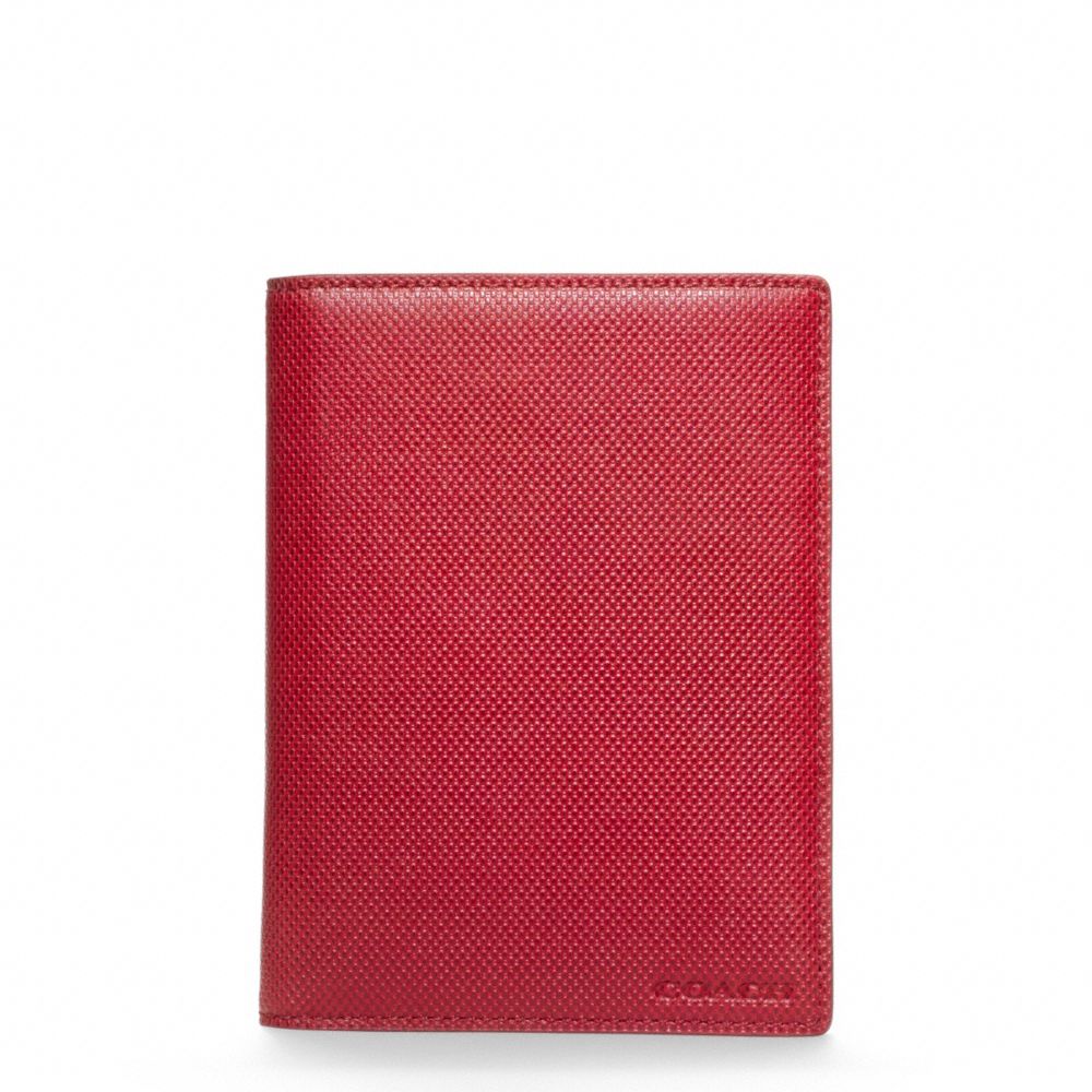 COACH F63732 Bleecker Embossed Textured Leather Passport Case 