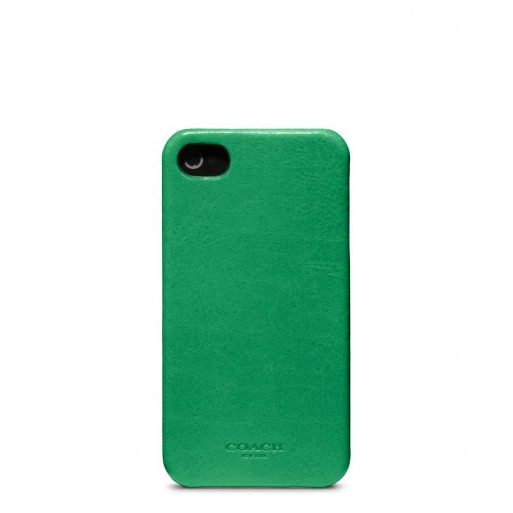 COACH BLEECKER LEATHER MOLDED IPHONE 4 CASE - CLOVER - f63734