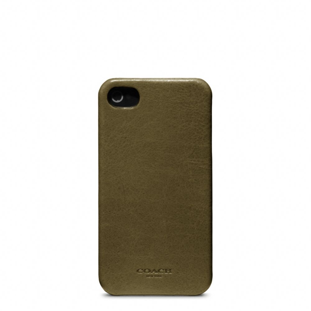 COACH f63734 BLEECKER LEATHER MOLDED IPHONE 4 CASE DARK OLIVE