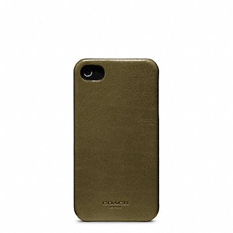 COACH f63734 BLEECKER LEATHER MOLDED IPHONE 4 CASE DARK OLIVE