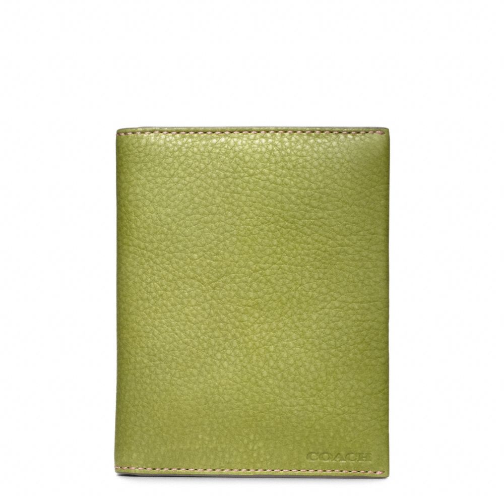 BLEECKER PEBBLED LEATHER PASSPORT CASE COACH F63736