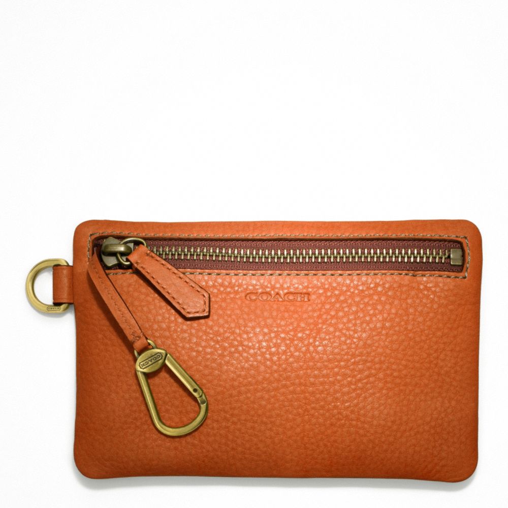 COACH F63747 BLEECKER PEBBLED LEATHER KEYCASE ENVELOPE ONE-COLOR