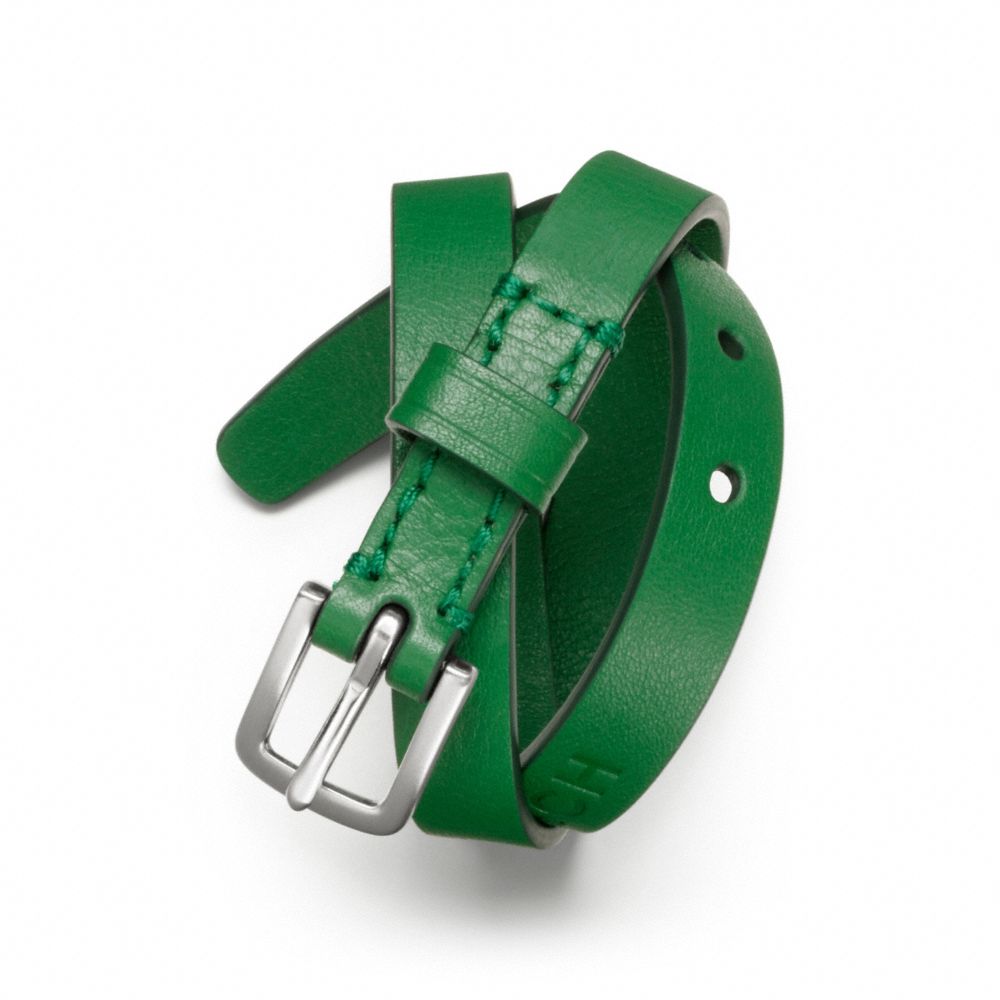 DOUBLE WRAP LEATHER BRACELET - SILVER/GREEN - COACH F63750