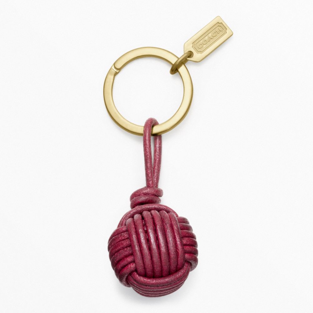 BLEECKER LEATHER KNOTTED KEY RING COACH F63778