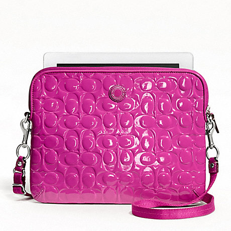COACH F63808 EMBOSSED LIQUID GLOSS TABLET CROSSBODY ONE-COLOR