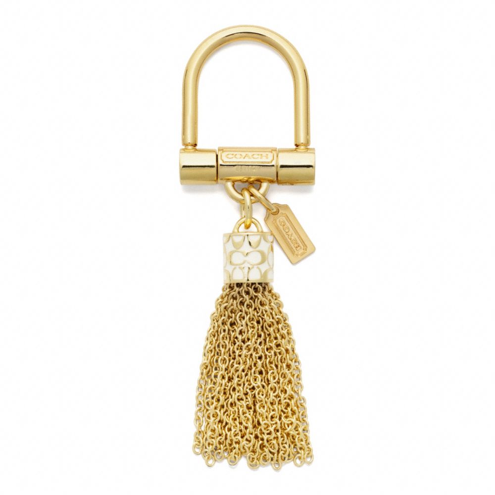 COACH F63838 Tassel Key Ring BRASS/GOLD