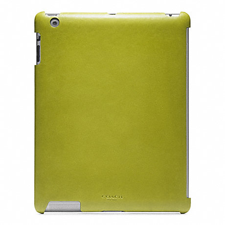 COACH BLEECKER LEATHER MOLDED IPAD CASE - LIME - f63898