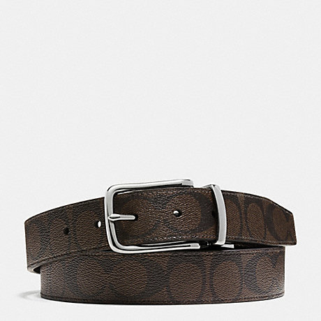 COACH HARNESS CUT TO SIZE REVERSIBLE BELT IN SIGNATURE - SILVER/MAHOGANY/BROWN - f63937
