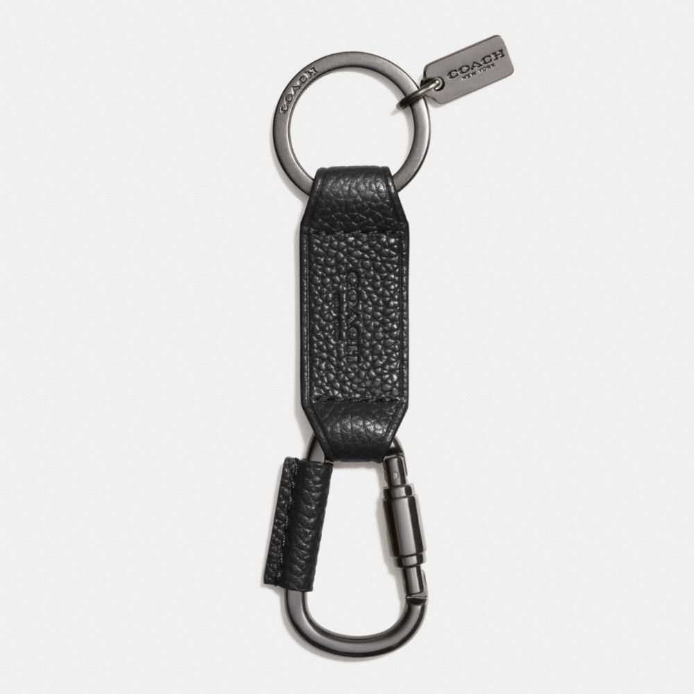 COACH CARABINER KEY RING - BLACK - F63966