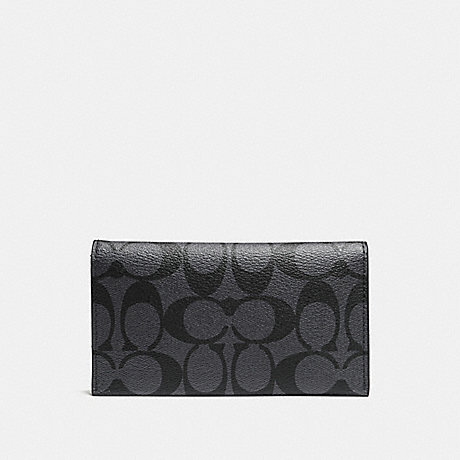 COACH UNIVERSAL PHONE CASE IN SIGNATURE CANVAS - CHARCOAL/BLACK - F63972