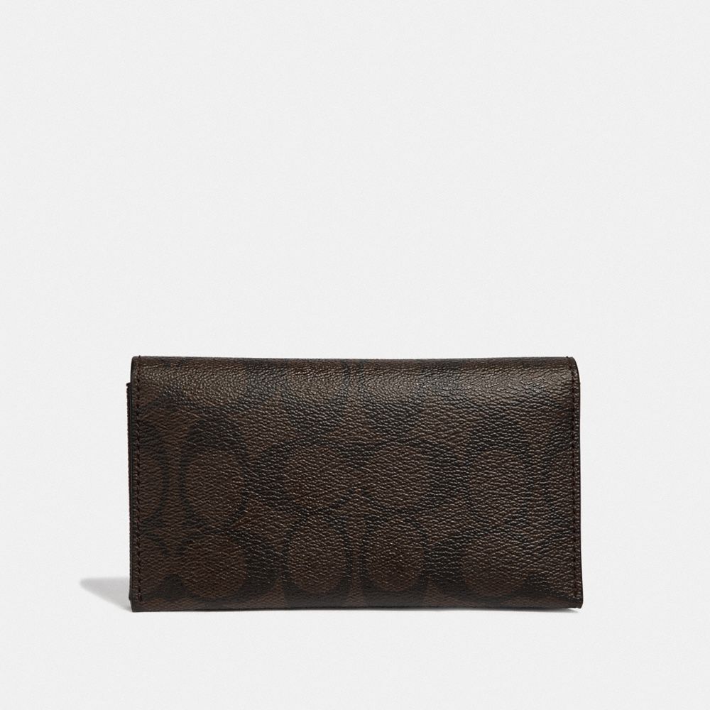 COACH F63972 - UNIVERSAL PHONE CASE IN SIGNATURE CANVAS MAHOGANY/BLACK/BLACK ANTIQUE NICKEL