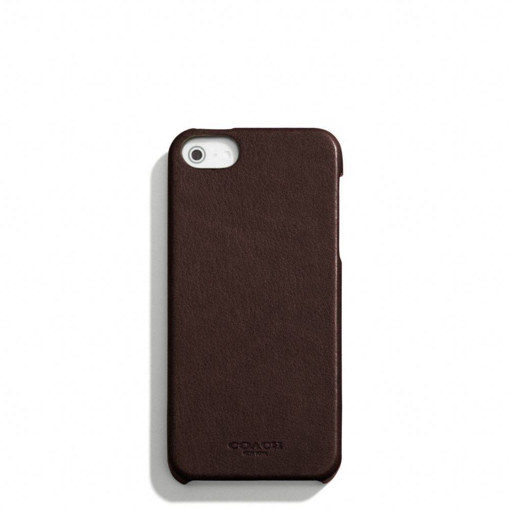 BLEECKER LEATHER MOLDED IPHONE 5 CASE - MAHOGANY - COACH F64076