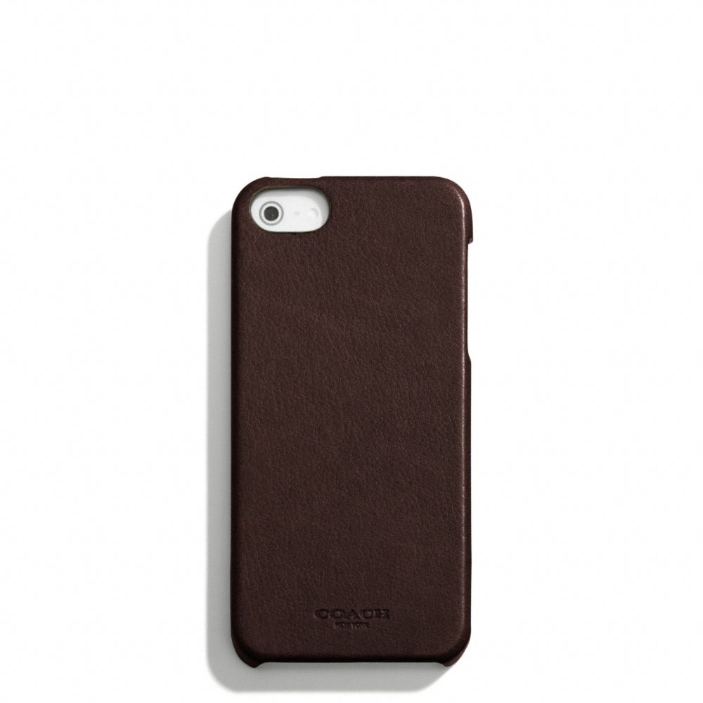 COACH f64076 BLEECKER LEATHER MOLDED IPHONE 5 CASE MAHOGANY