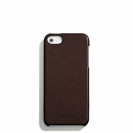 COACH BLEECKER LEATHER MOLDED IPHONE 5 CASE - MAHOGANY - f64076